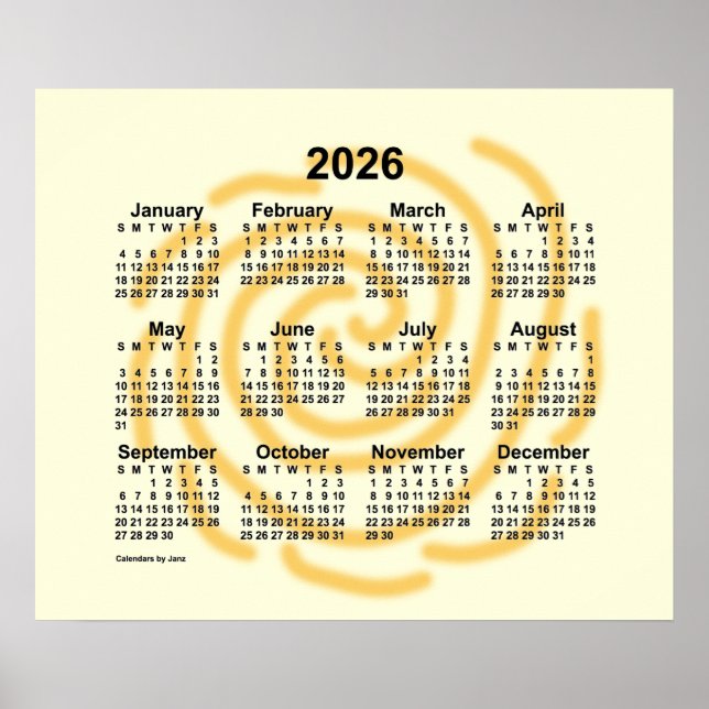 2026 Sunny Days Calendar by Janz Poster (Front)