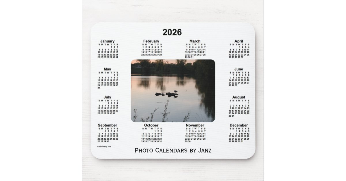 2026 Sunset Photo Calendar by Janz Mouse Pad Zazzle