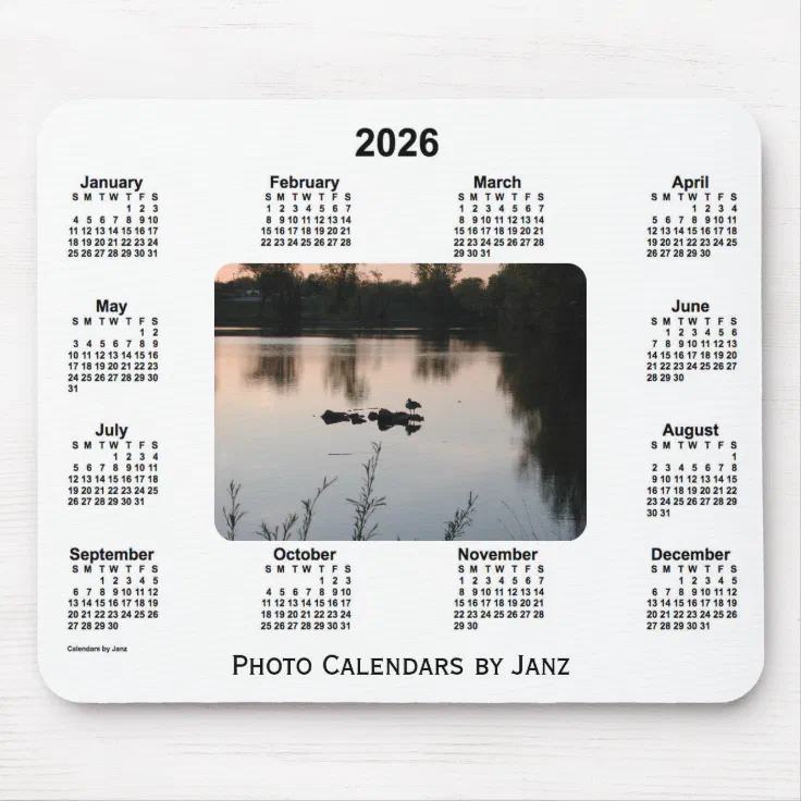 2026 Sunset Photo Calendar by Janz Mouse Pad Zazzle