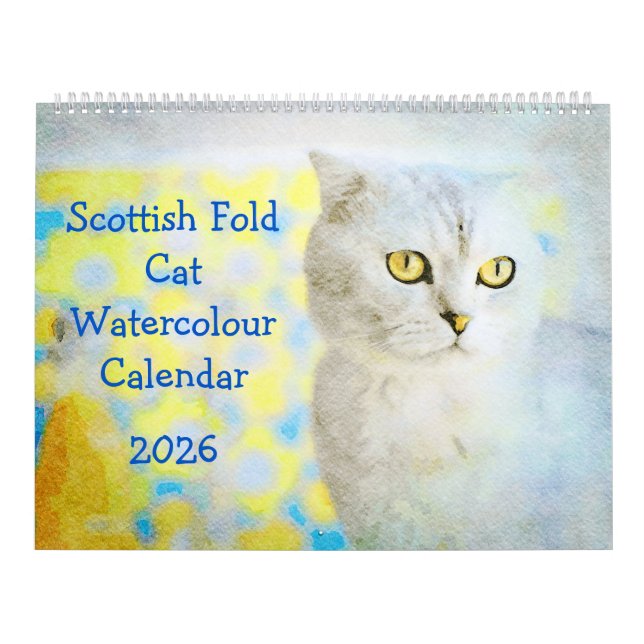 2026 Sweet Scottish Fold Cat Lover Owners Gift Calendar (Cover)