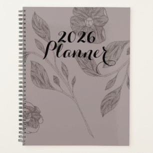 2026 Taupe Floral Planner