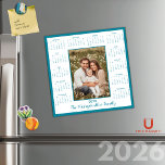 2026 Teal Blue Photo Magnetic Calendar<br><div class="desc">2026 Modern Teal Blue Photo Magnetic Calendar in white, with a trendy Teal Blue border. Add your photo and name for a fun, personalized gift! Perfect for stocking stuffers or small gifts for friends, family, and loved ones. ✨THIS IS FOR 2026.✨ Please contact us at cedarandstring@gmail.com if you need assistance...</div>