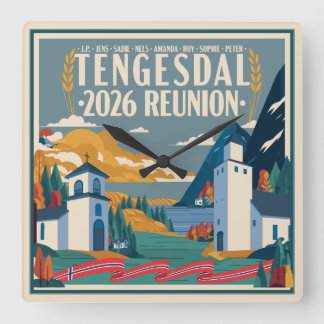 2026 Tengesdal Family Reunion Square Wall Clock