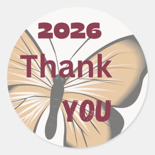 2026 Thank You Butterfly Sticker