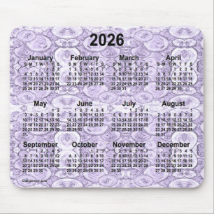 2026 Tiny Bubbles Purple Calendar by Janz Mouse Pad
