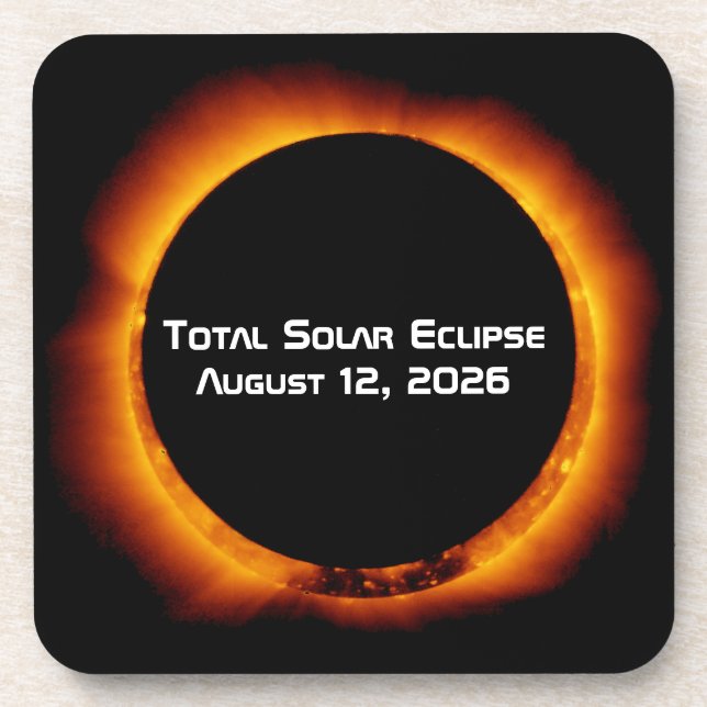 2026 Total Solar Eclipse Beverage Coaster (Front)