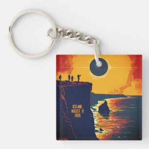 2026 Total Solar Eclipse Iceland Keychain