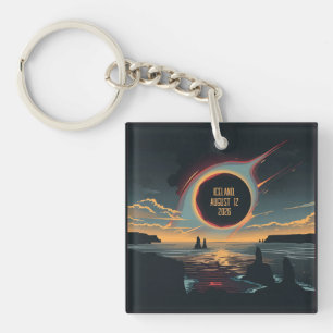 2026 Total Solar Eclipse Iceland Keychain