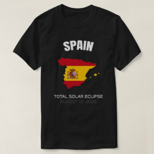 2026 Total Solar Eclipse Spain Flag T-Shirt