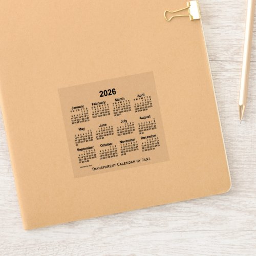 2026 Transparent Calendar by Janz Sticker