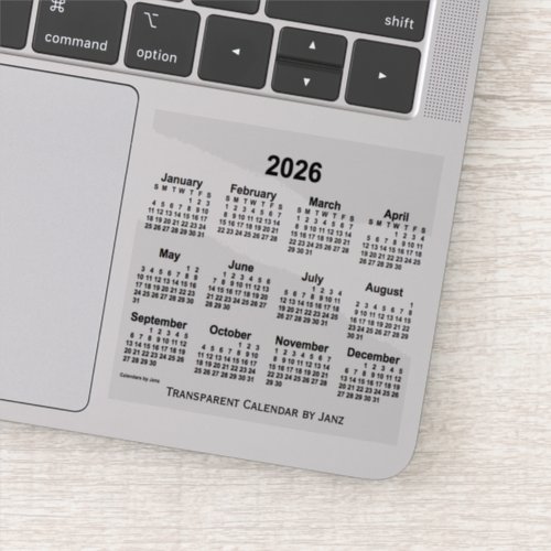 2026 Transparent Calendar by Janz Sticker