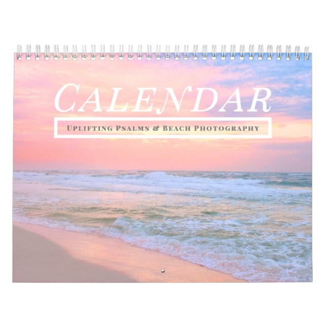 2026 Uplifting Psalms Bible Verses Beach Calendar (Cover)