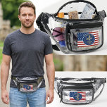 2026 USA 250th Anniversary Commemorative  Clear Fanny Pack<br><div class="desc">Celebrate a once‑in‑a‑lifetime milestone with a clear Fanny pack that honors America’s 250th anniversary. Designed with a bold patriotic flag background and a gold trompe‑l’œil commemorative emblem, this bag is perfect in 2026 The central medallion features a metallic‑style USA 250 design with rich highlights and shadows for a dimensional, celebratory...</div>