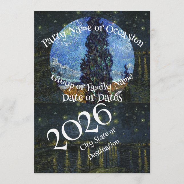 2026 Vacation Trip Tour Road Dinner Wine Ship Date Invitation (Front)