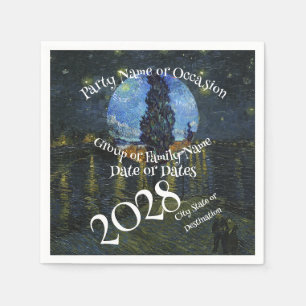 2026 Vacation Trip Tour Road Dinner Wine Ship Date Napkins