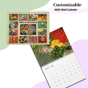 2026 Vegetable Fruit Food Wall Calendar