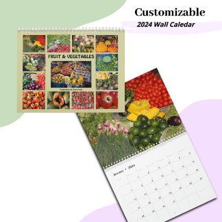 2026 Vegetable Fruit Food Wall Calendar
