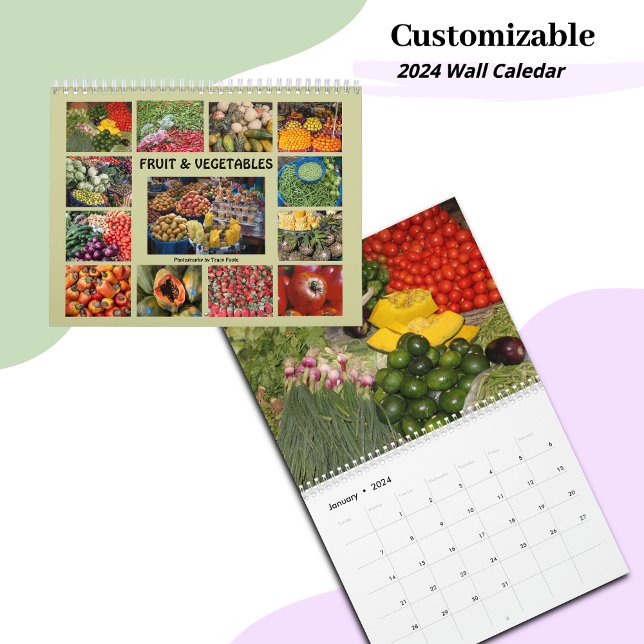 2026 Vegetable Fruit Food Wall Calendar (2024 Vegetable Fruit Wall Calendar for Vegans or Vegetarians)