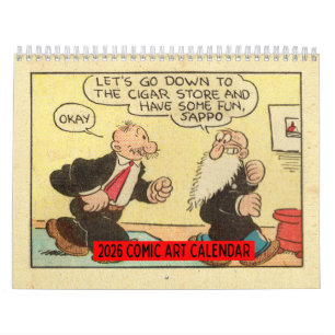 2026 Vintage Comic Art Wall Calendar