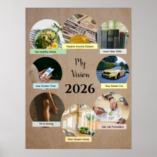 2026 Vision with 8 Floating Photo Circles Poster