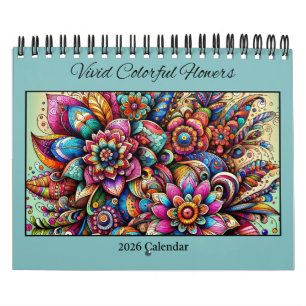 2026 Vivid Colorful Flowers Calendar