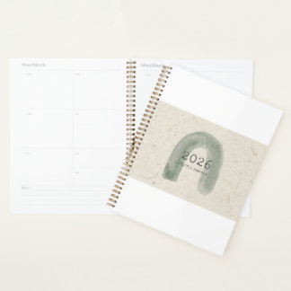 2026 Wabi-Sabi Planner – Minimalist Sage Green