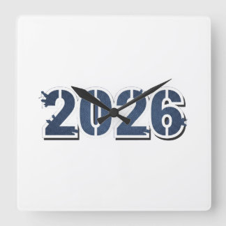 2026 WALL CLOCK 10.75", SQUARE ACRYLIC