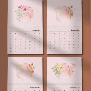 2026 Watercolor Flower Calendar