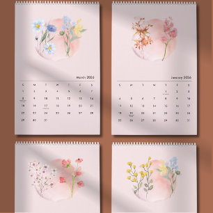2026 Watercolor Flower Calendar