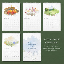 2026 Watercolor Landscape Calendar | Scenic Nature