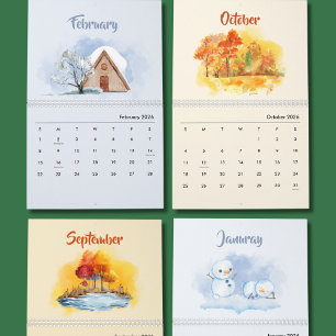 2026 Watercolor Seasons Calendar