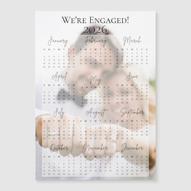 2026 We're Engaged Holiday Photo Calendar (Front)