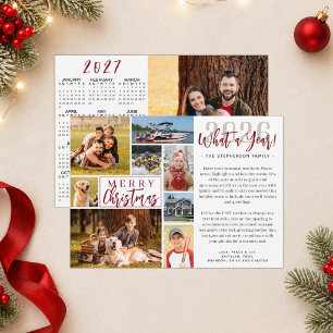 2026 What A Year Photo Collage 2027 Calendar Holiday Card