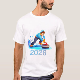 2026 Winter Curling Sport Illustration T-Shirt |