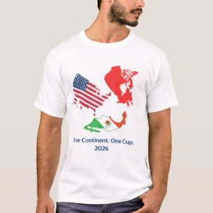 2026 World Cup Map Design: USA, Canada, Mexico T-Shirt