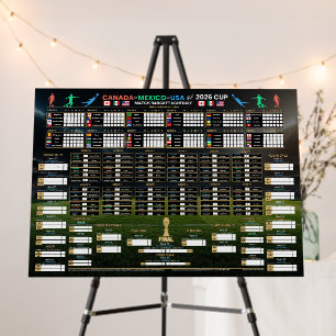 2026 World Football Championship Match Schedule Foam Board