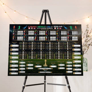 2026 World Football Championship Match Schedule Foam Board