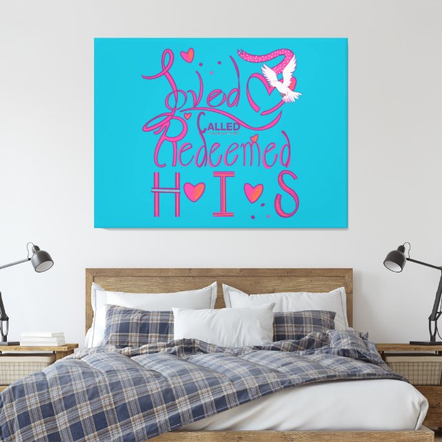 2026 wrapped in love canvas print (Insitu(Bedroom))