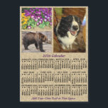 2026 Year Calendar Coffee Beans 3 Photos Magnet<br><div class="desc">This 2026 year, 3-photo and custom text / personalized monthly calendar magnetic card shows the days of the week for each month in classic, professional-looking black. The background has a light beige coffee bean pattern. This is a simple, bold yearly calendar to help you conquer the new year. Always know...</div>