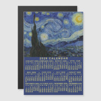 2026 Year Calendar Starry Night or Custom Photo