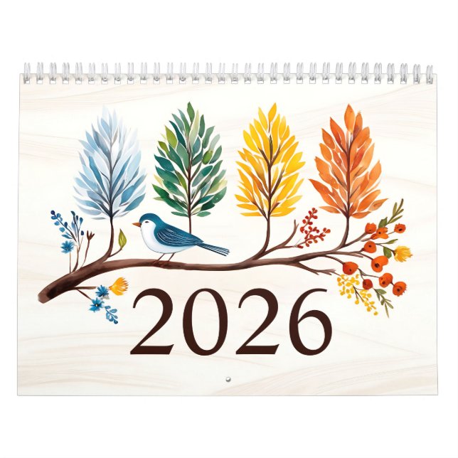 2026 year calendar with birds Calendar (Cover)