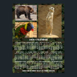 2026 Year Monthly Calendar Camouflage Add 3 Photos Poster<br><div class="desc">This 2026 year, personalized monthly calendar wall poster shows the days of the week for each month in white on a green and brown camouflage background. This is a simple, bold yearly calendar poster to help you conquer the new year. Always know what date it is and check the days...</div>