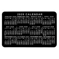 2026 Year Monthly Calendar Classic Black and White