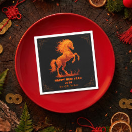 2026 Year of the Fire Horse Chinese Zodiac Napkins