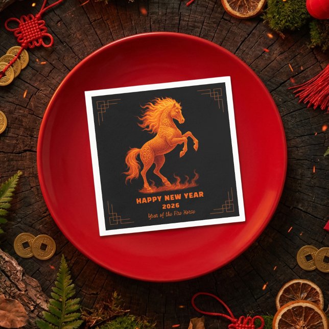 2026 Year of the Fire Horse Chinese Zodiac Napkins (Creator Uploaded)
