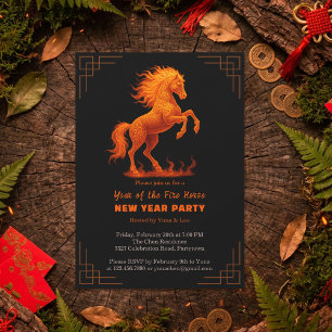 2026 Year of the Fire Horse Chinese Zodiac Party Invitation
