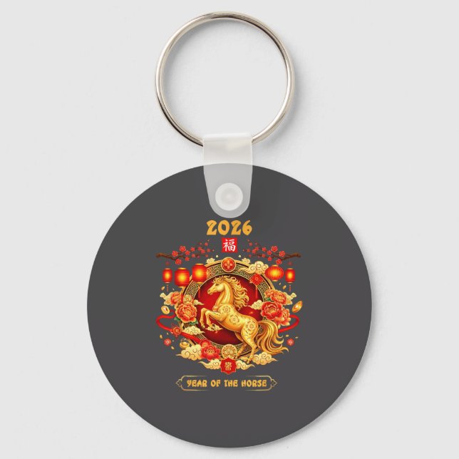 2026 Year Of The Horse Chinese Zodiac Art  Keychain (Front)