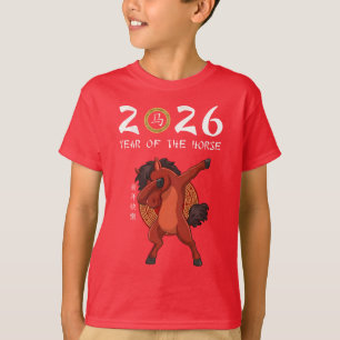 2026 Year of the Horse Dabbing Pony Chinese New T-Shirt