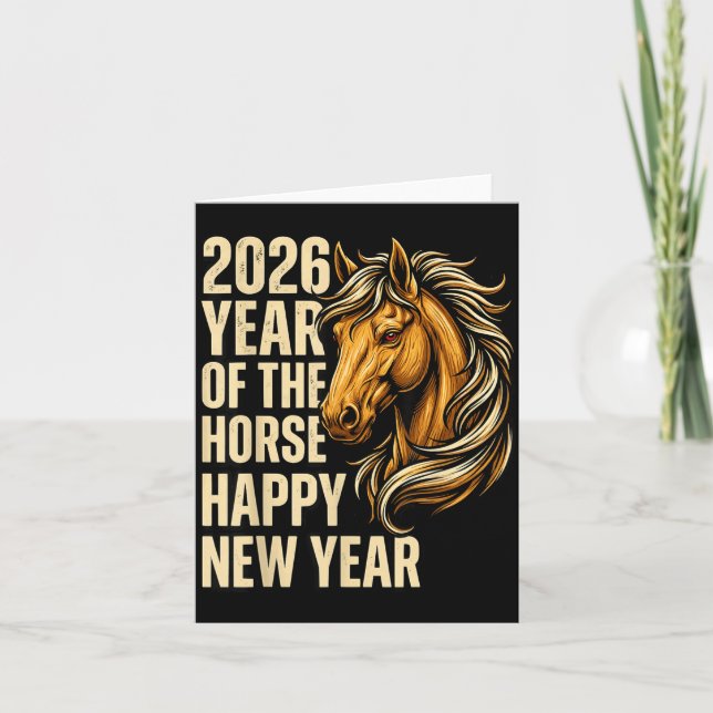 2026 Year Of The Horse Happy Chinese New Year Fire Card (Front)