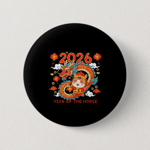 2026 Year Of The Horse Lunar New Year Chinese  Button